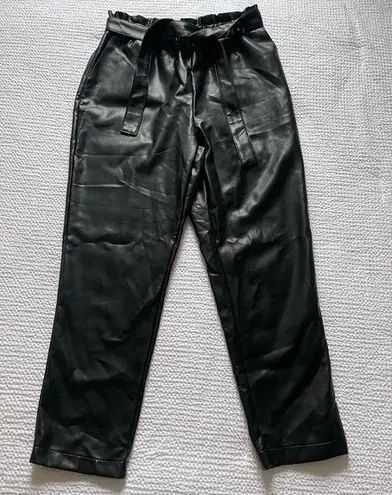 Bagatelle Black Faux Leather Pants Stretchy Paper Bag Waist Bikercore Goth
