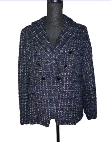 House of Harlow Double Breasted Tweed Blazer