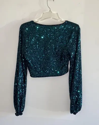 Celebrity fashion 2 Piece Sequin Outfit Green Size M