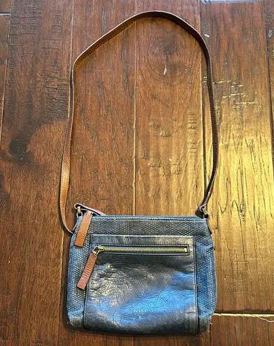 Fossil  Straw Crossbody Purse Bag Blue - Image 1