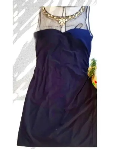 Hailey Logan blue jeweled neckline dress