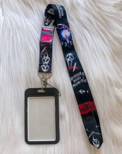 Scream horror movie lanyard with Id/ card holder Black