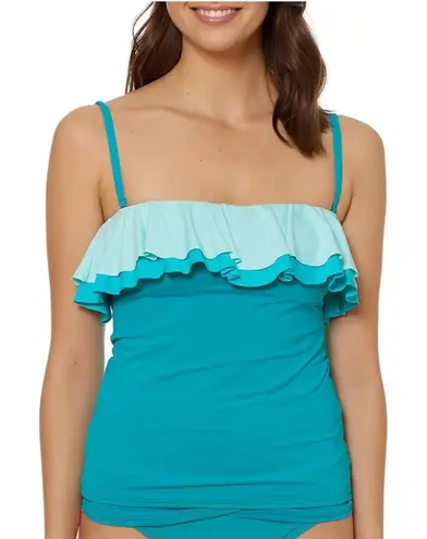 Bleu Rod Beattie NWT BLEU ROD BETTIE | Teal Blue Ruffle Tankini Top Sz. 6