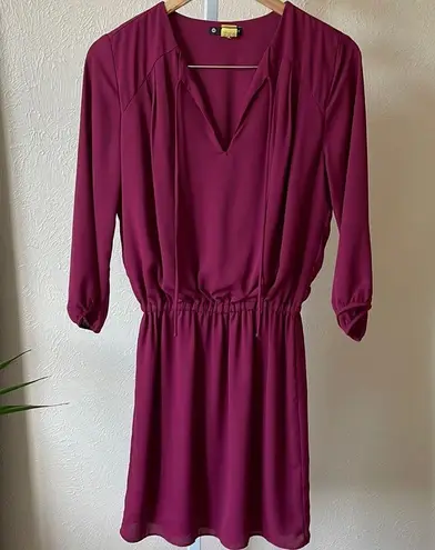 Krisa beautiful purple elastic waist mini dress