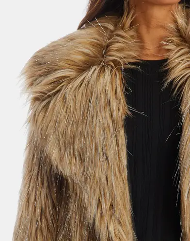 Badgley Mischka Priscilla Long Hair Faux Fur Coat