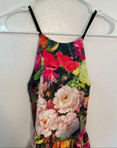 Flamingo Sleeveless Cross Back Blouse Floral