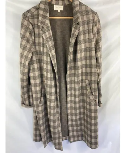 MELLODAY knotch lapel long knit jacket size Medium