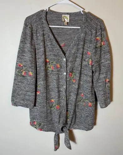 Fig and Flower Floral Embroidered Tie