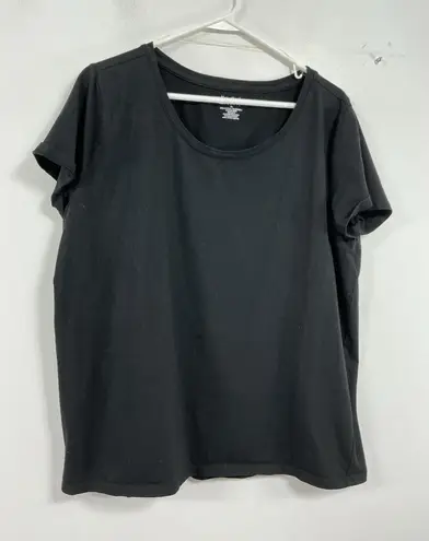 New York Laundry Womans NY Laundry Pullover Short Sleeve T Shirt XL Black Scoop Neck