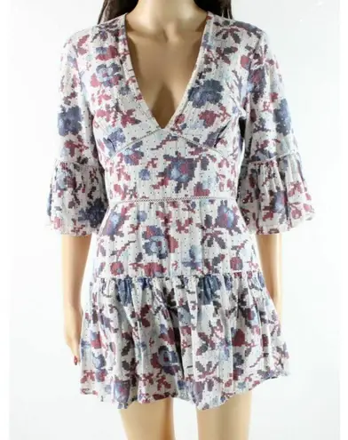 Thakoon White Floral Cotton Eyelet Bell Sleeve Romper Size Small AS