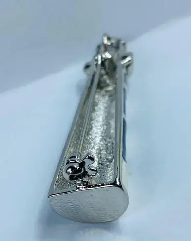 Pacific&Co Lighthouse Brooch Pendant PS& Black White Silver Tone Metal Enamel Ocean Beach