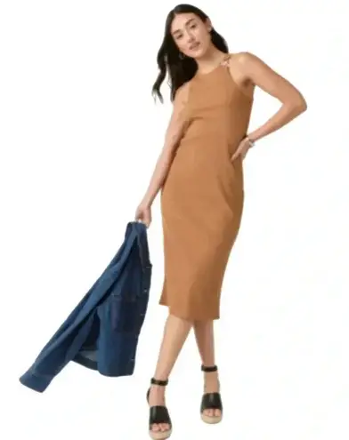 Blue Rain NWT Francesca's  Women’s Large Black Nina Knitted Tank Midi Dress