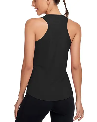 Workout Athletic Gym Racerback Tank Top Quick Dry Cooling & Lightweight Black M Size M