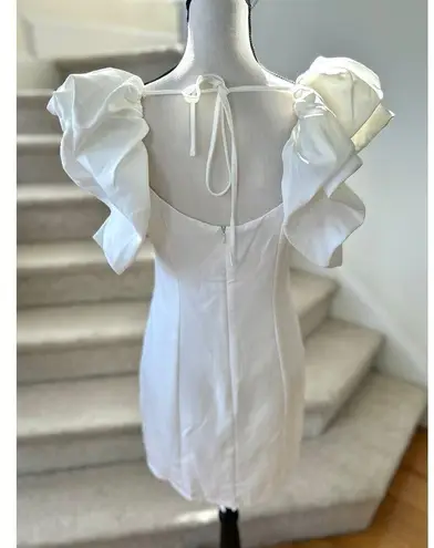 idem Ditto NWT White Oversize Puff Sleeve Mini Sheath Dress