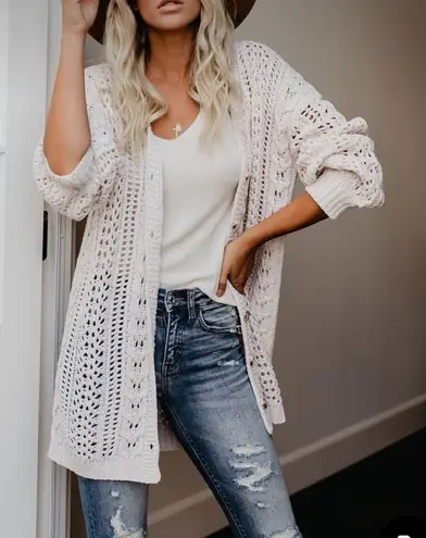 VICI  Colleen Button Down Cardigan Tan/Beige - Image 1