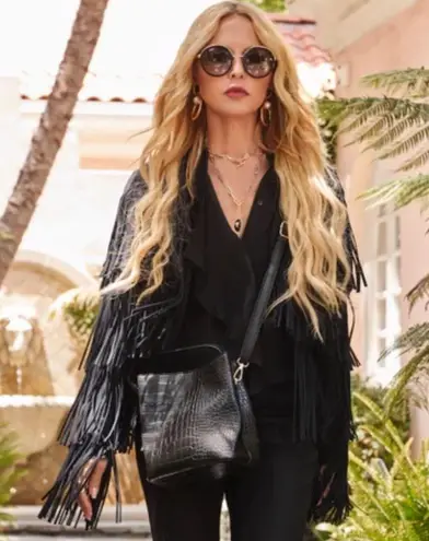 AOTA Elena Bucket Bag Black Croc