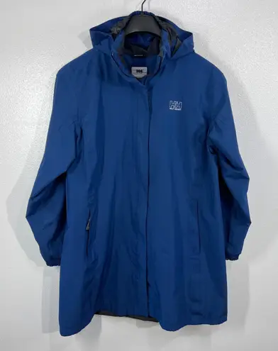 Helly Hansen Helly Hansen Blue Waterproof Rain Jacket XL Hooded Shell Windbreaker Outdoor