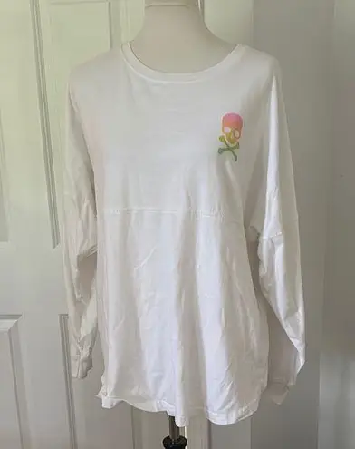 SoulCycle White Long Sleeve Tee with Colorful Skull Graphic