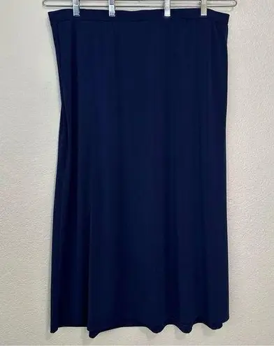 Ulla Popken Blue Stretch Pull On Midi Skirt Size undefined