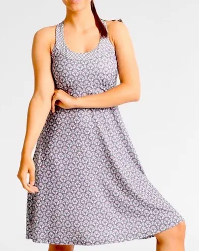 prAna Cali Performance Athletic Dress in Moonrock Botanica Geometric Print