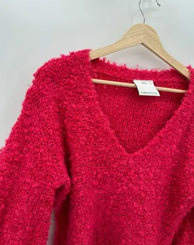 C/MEO COLLECTIVE Women Barbie Pink Coco Knit Sweater Balloon Sleeve Wool Blend M