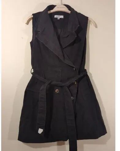 RTR Toccin x RTR Sz 12 Black Trench Blazer Asymmetric Wrap Mini Dress