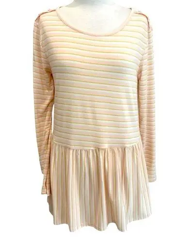 Matilda Jane Womens Sz Medium Peplum Top Dream Chasers True Friend pink/yellow