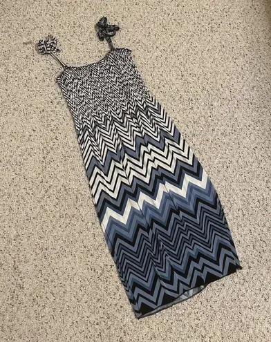 Teen Chevron Striped Blue And White Dress Size Small Swim Cover Up