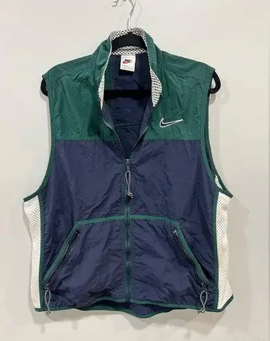 Nike  Vintage Windbreaker Jacket Vest Running Full Zip Size Large