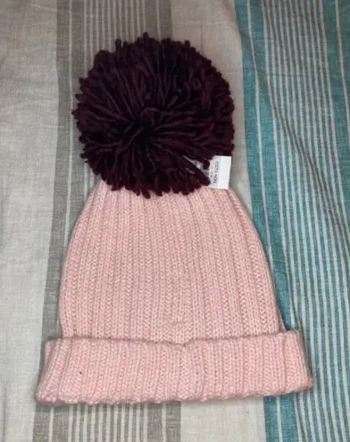 NWT New York and company NY &co pink beanie hat Pom Pom hat