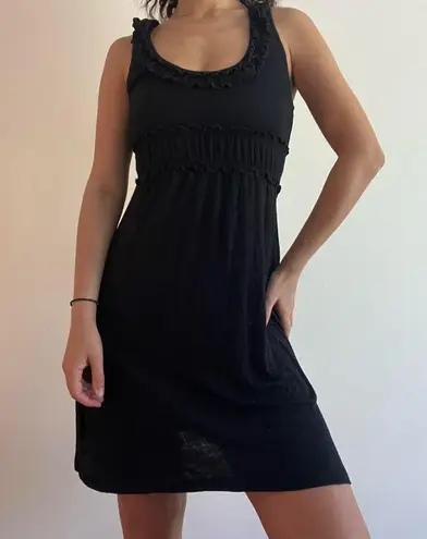 Vintage Havana black ruffle stretch dress