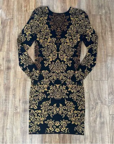 Torn By Ronny Kobo Mammie Bodycon Dress in Floral Gold Combo Size Medium