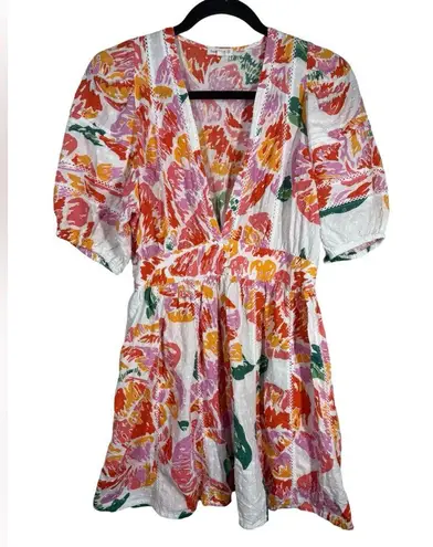 Poupette St. Barth Reina Printed Cotton Mini Dress Size Medium