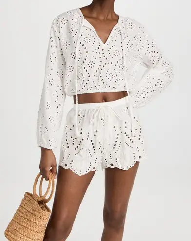 Natalie Martin White Eyelet Shorts Set