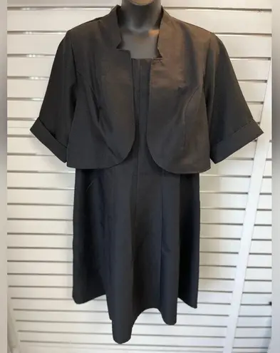 PLUS SIZE Fit And Flare Jacket Suit Dress PERFECT SHAPE 2PC Black