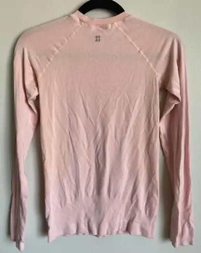 Sweaty Betty Light Pink Long-Sleeve Workout Baselayer Top. Size XS.