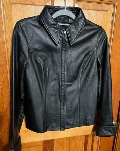 Attention Brand Trending Fitted Genuine Leather Moto Jacket MEDIUM