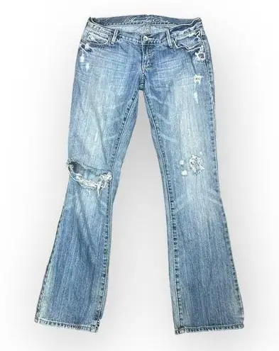 Abercrombie & Fitch  Y2K Vintage Low Rise Boot Cut Jeans Distressed