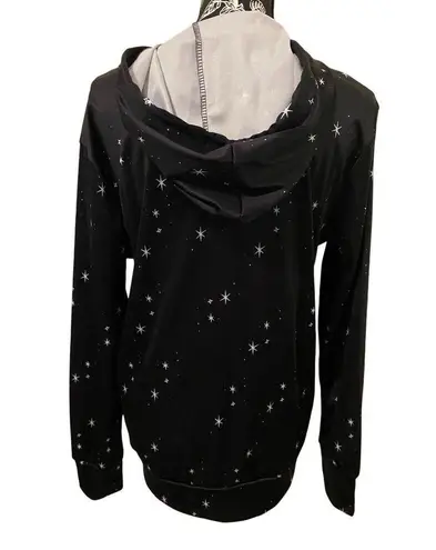 FancyQube Black Cat Hoodie Moon Pentagram Goth Gothic Punk Grunge Witch Occult