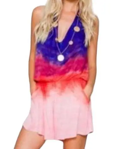 Young Fabulous and Broke  tie die ombre short romper