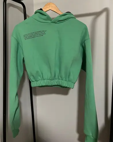 Edikted green cropped hoodie