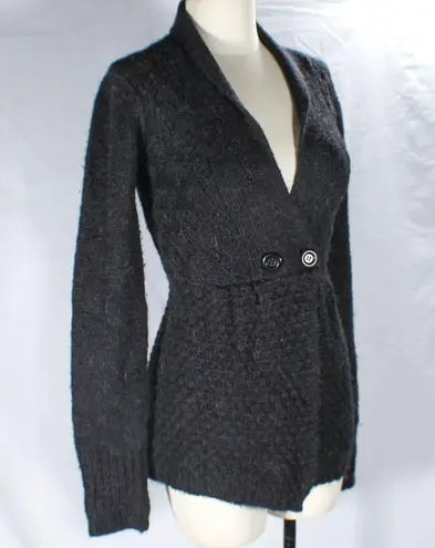 BCBGMAXAZRIA Vintage Y2K Max Azaria BCBG Alpaca Mohair Ash Gray Cardigan Copper Flecks