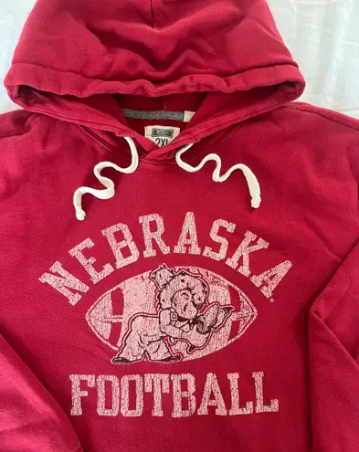 Vintage Nebraska Hoodie Red Size XL