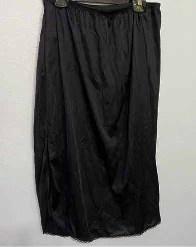 Vanity Fair Vintage  Black Midi Slip Skirt Sz L