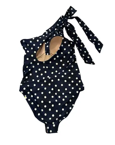 Summersalt Bow Shoulder Sidestroke One Piece Swimsuit Polkadot Navy, Sz 12