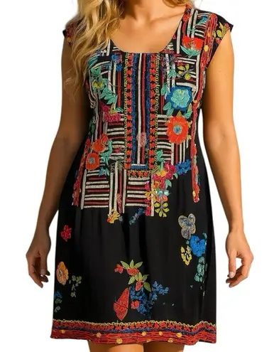 Johnny Was Biya Bracciana Heavily Embroidered Silk dress NWT