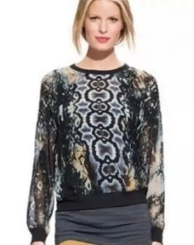 CAbi  Python Print Chiffon Sweatshirt