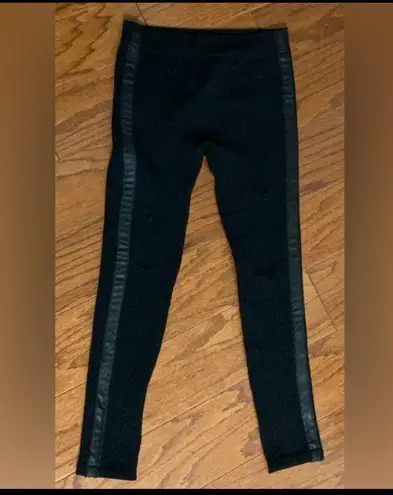 Hot Kiss black ribbed faux leather trim leggings - Size XL**refer to measurement