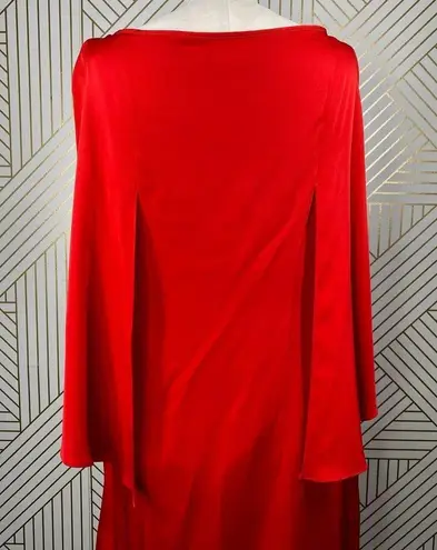 Milly  Grace Cape Flutter Sleeve Mini Dress Red