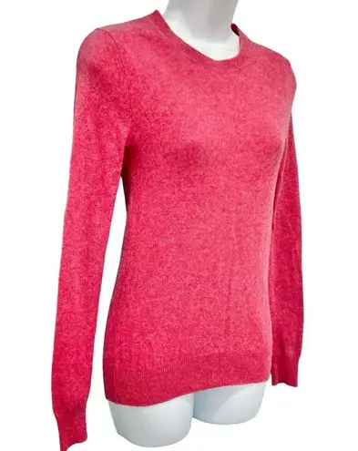 Tahari  Raspberry Pink Red 2-Ply Cashmere Crew Neck Pullover Sweater size S